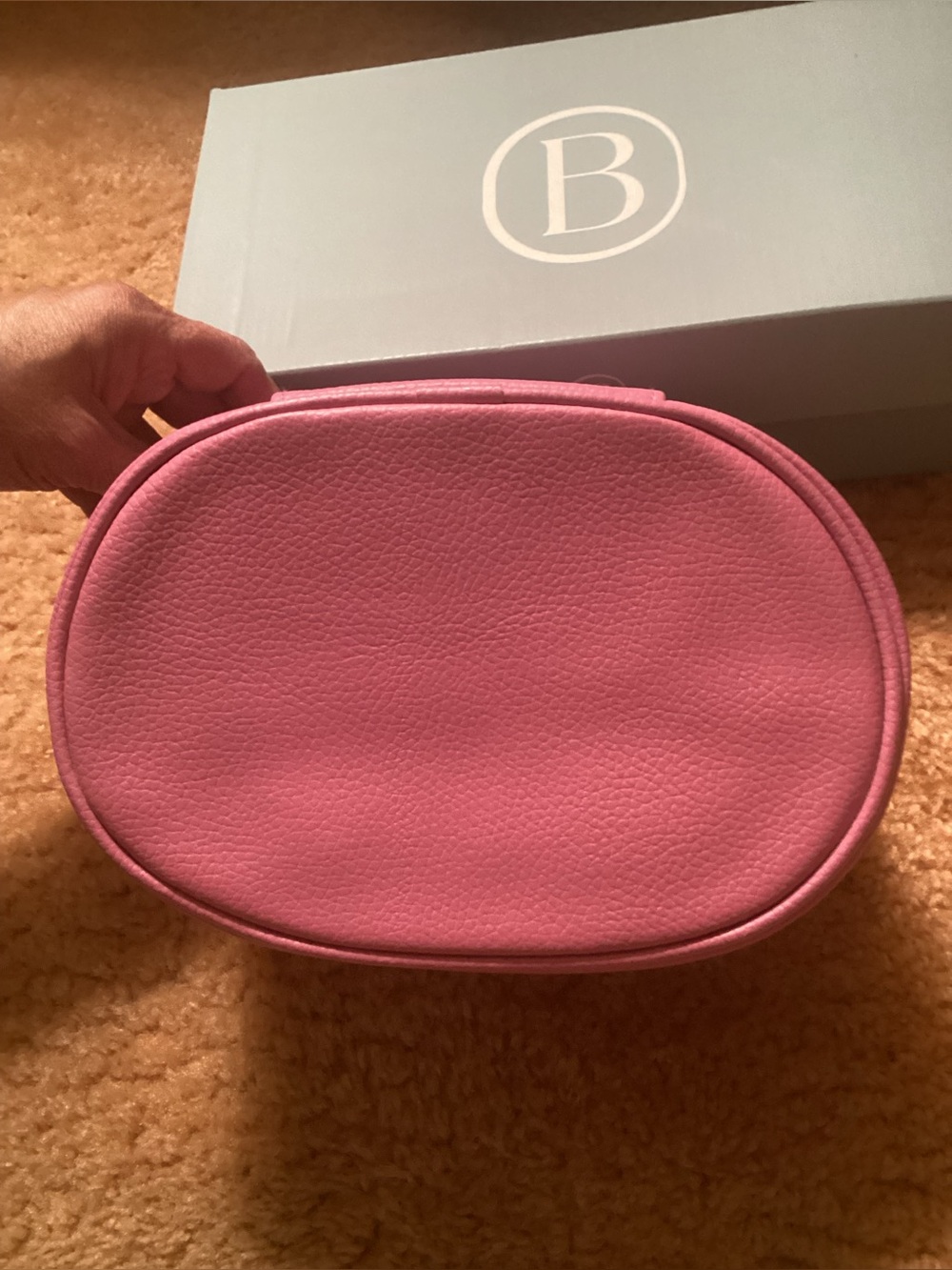 Pink Oval Cosmetic Pouch